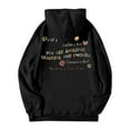 thumbnail image 2 of Baqcunre Womens Hoodies Womens Casual Hoodies Letter Graphic Print Long Sleeve Drawstring Hooded Sweatshirt Pullover Tunic Top With Pockets Womens Sweaters Womens Fall Fashion 2023 Black L, 2 of 4