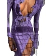thumbnail image 3 of KelaJuan Women Long Split Dress, Long Sleeve Deep Neck Drawstring Ruffle Party Fall Casual Spring Dress, 3 of 8