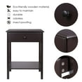 thumbnail image 3 of Homfa Night Stand with Drawer, End Wooden Bedside Table with Storage Shelf for Bedroom Living Room, Dark Brown, 3 of 7