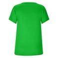 thumbnail image 4 of Lovskoo Summer Tops for Women 2024 Round Neck Short Sleeve Casual Solid Color Top Green, 4 of 7