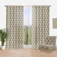 thumbnail image 1 of Designart 'White Gold and Black triangle' Mid-Century Modern Curtain Panel, 1 of 4