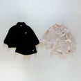 thumbnail image 2 of Conjunto de sudaderas con capucha coreanas para bebés, sudadera y pantalones cortos, 2 uds., para niños y niñas de 0 a 5 años, ropa de gofres para niños de primavera y otoño, 2 of 6