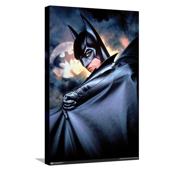 DC Comics Movie Batman Forever - Batman One Sheet Canvas Wall Poster, 14.725" x 22.375"