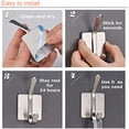 thumbnail image 3 of Gancho de pared para baño,Gancho para toallas,Gancho adhesivo,Gancho de puerta doble,Ganchos adhesivos,Gancho de pared,Baño de acero inoxidable,Inoxidable para baño,Gancho para toallas Blanco 5, 3 of 5