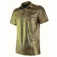 thumbnail image 5 of Jamicy Mens Short Sleeve Shirts Gift for Husband Disco Shirts for Men's Sequin Shirt Sparkle Metallic Short Sleeves Polo, 5 of 6