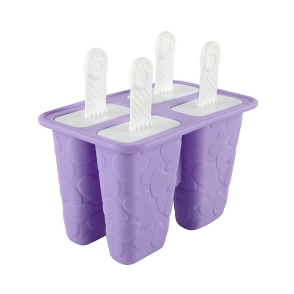 Embossed Heart Silicone Ice Pop Molds-4 Purple