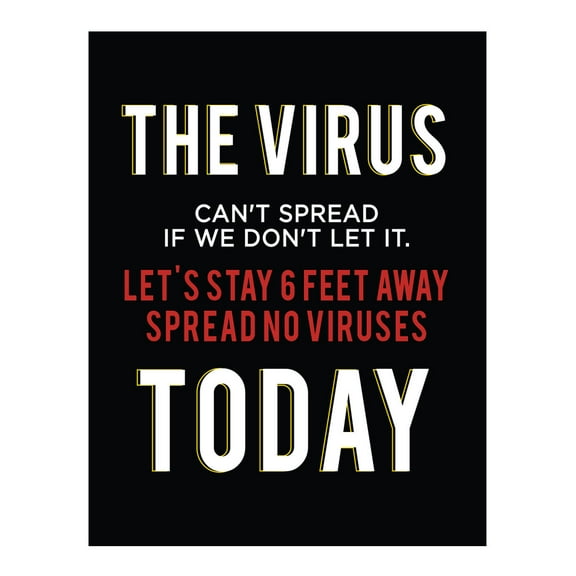Koyal Wholesale 6 Feet Apart Stickers Decal The Virus Can't Spread If We Don't Let It Business Decal Signage Signs 10-Pk