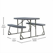 Classroom Essentials Easy-Fold White Folding Plastic Kids Outdoor Picnic Table and Benches - Commercial Grade - Seating for 4 Kids