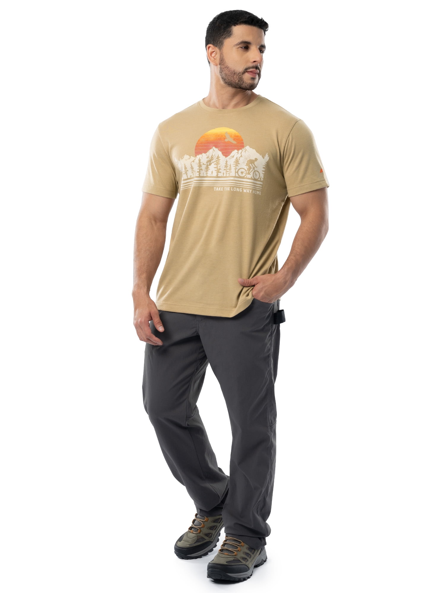 Ozark Trail Men's Active Graphic Tee with Short Sleeves, Sizes S-3XL