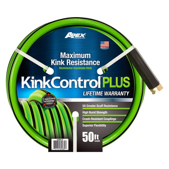 Kink Control Plus Water Hose 50ft- High Burst Strength and Superior Flexibility Garden Hoses, Outdoor Hose with Kink Resistance, Triple Frame Technology, Made in USA.