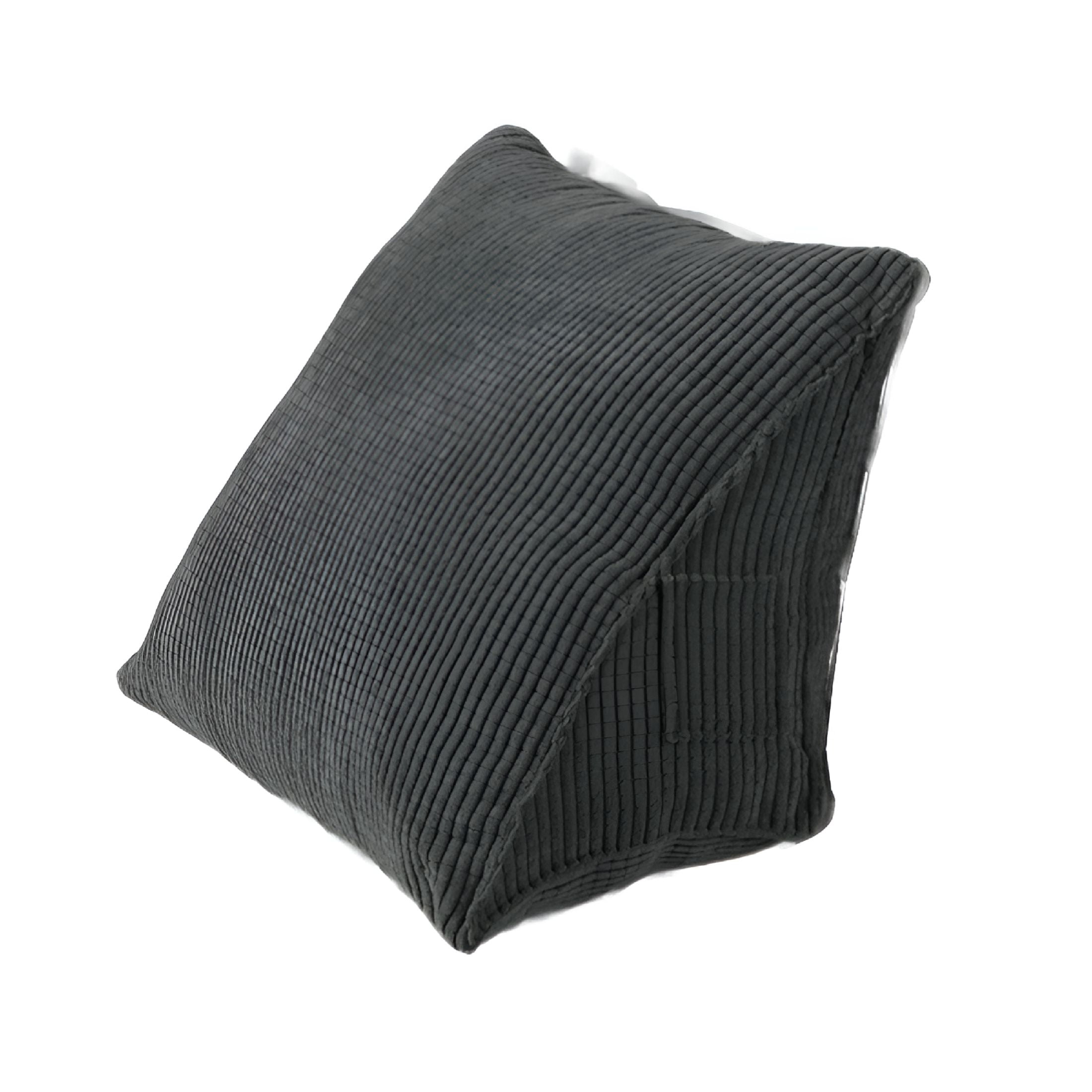 LAMIRO Solid Color Corduroy Ribbed Wedge Cushion Triangle Pillow Home Bed Sofa Decor