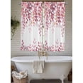 thumbnail image 7 of Bedroom Curtains 63 Inches length, Pink Eucalyptus Leaves Window Treatment Curtain Drapes, Summer Botanical Watercolor Rod Pocket Curtain Panels for Living Room Kitchen, 42"x63", 2 Panels, 7 of 7