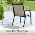 thumbnail image 4 of Resenkos 4 Piece Patio Dining Chairs Large Outdoor Chairs with Breathable Seat and Metal Frame-Coffee, Outdoor Patio Dining Chairs Cushioned Sofa for Garden Outside, 4 of 5