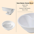 thumbnail image 3 of Divided Cereal Bowl, Reusable Snack and Dip Bowls for Yogurt, Milk, Berries, Fries, Ketchup White, 3 of 6