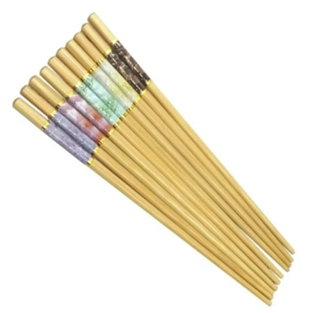 

Discount Trends Chopsticks 5 Pair Set Anti-skid Marbling Chinese style Bamboo Chop Stick Wooden Chopsticks Set Japanese Gift Set Bamboo Chopstick Reusable