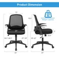 thumbnail image 3 of Giantex Mesh Rolling Office Chair w/Flip-up Armrest, Adjustable Ergonomic Desk Chair, Task Computer Chair w/Lumbar Support, Rocking Backrest, Executive Chair for Home Office, Black, 3 of 8
