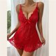 thumbnail image 1 of Lencería sexy estilo europeo y americano sexy de talla grande con tirantes de encaje de malla bordada falda ropa interior traje, 1 of 6