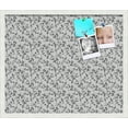 thumbnail image 2 of PinPix ArtToFrames 18x22 Custom Cork Bulletin Board Black Flower - Leaf   Poster Board Has a Fabric Style Canvas Finish, Framed in Satin White Frame (PinPix-178), 2 of 6