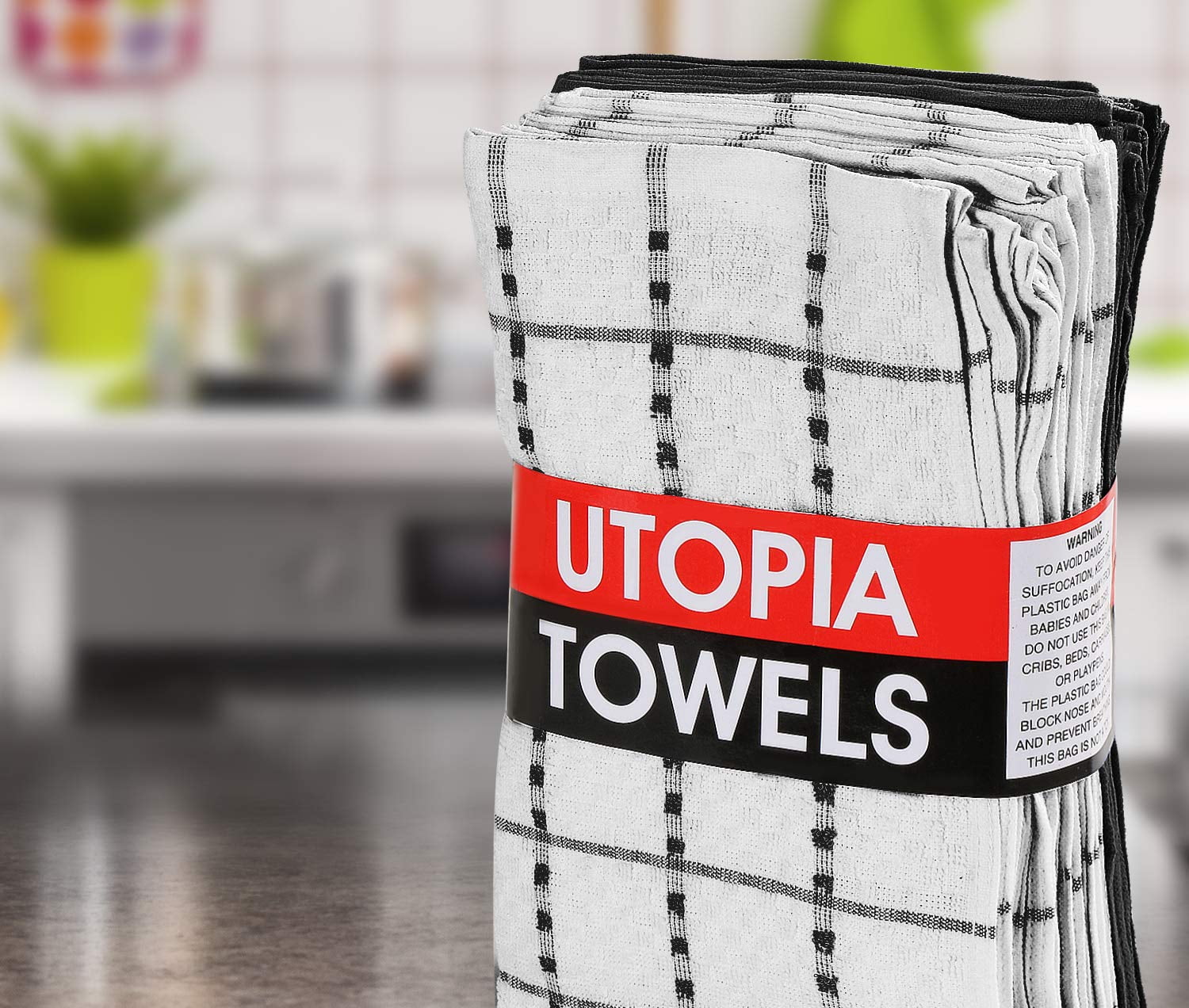 Utopia Towels Kitchen Towels Dish Cloth (12 Pack) Machine Washable Cotton White Kitchen