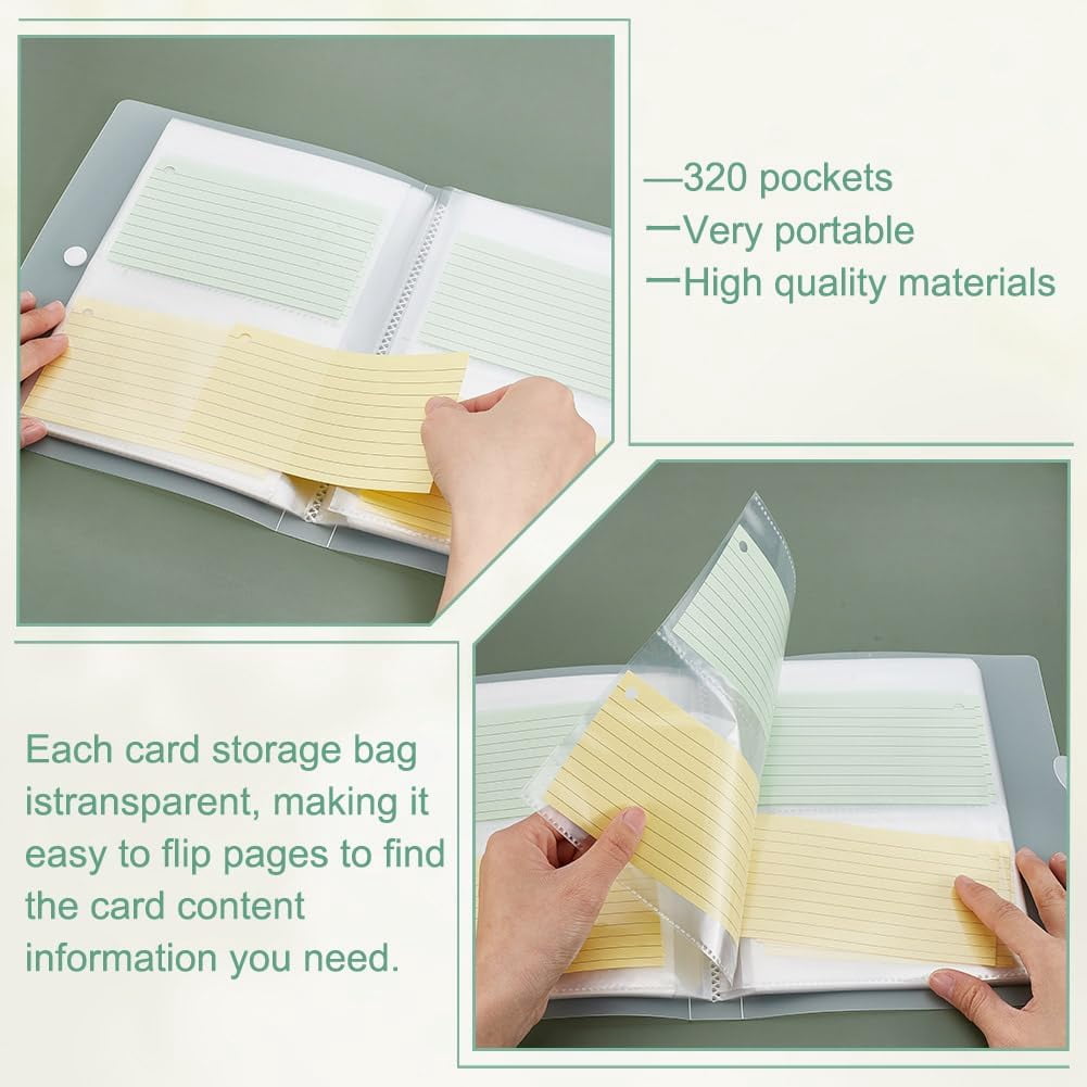 Plastic Storage Album Note Book with Rectangle Ruled Index Cards Mixed Color 233x181x25mm