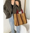 thumbnail image 5 of CoCopeaunt Tote Bag Hobo Bag for Women Canvas Shoulder Bag Chic Crossbody Bag Satchel Large Handbag Color Contarst Stripe, 5 of 7
