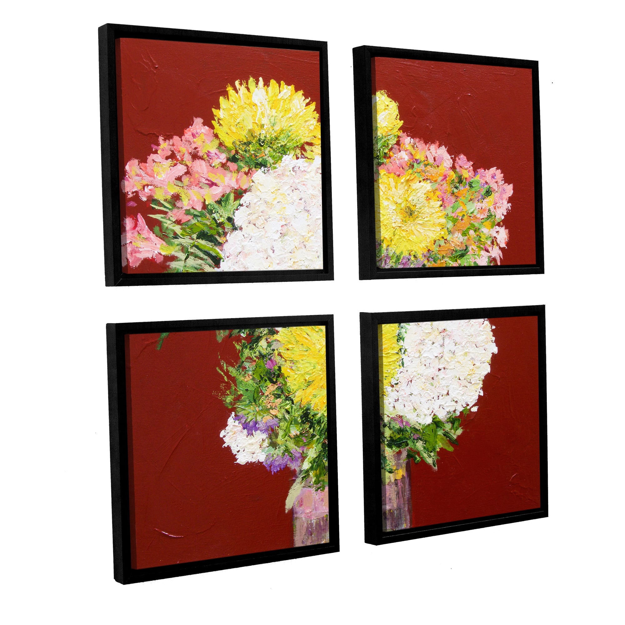 ArtWall Allan Friedlander "Feeling Happy" 4-Piece Floater-framed Canvas Square Set