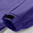 thumbnail image 7 of XPMWRP Women's Solid Color Waterproof Windbreaker Hoodies Coats Plus Size Zip Up Rain Jackets Lightweight Raincoat Parka with Pockets Purple M, 7 of 7