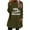 Army Green, variant on Women Sherpa Fleece Tunic Top Crew Neck Comfy Thermal Pullover Sweater Pockets Letter Print Long Top for Leggings (2XL, Army Green)