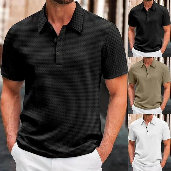 Sentmoon Men's Dress Shirts Plus Size Loose Turndown Collar Short Sleeve Breathable Beach Mens Travel Outfit Button Down Solid Color Clothes Mens Trendy for Running or Jogging White XL