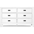 thumbnail image 1 of Walker Edison Traditional Simple Wood Accent Entryway Console Sideboard Living Room Storage Shelf, 6 Drawer, White, 1 of 2