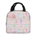 thumbnail image 1 of Fotbe Colorful Bunny Bolsa Térmica con Estampado y Forro de Aluminio Grueso Bolsa de Almuerzo con Bolsillo Frontal para Hombres y Mujeres, Ideal para Trabajo, Escuela, 1 of 8