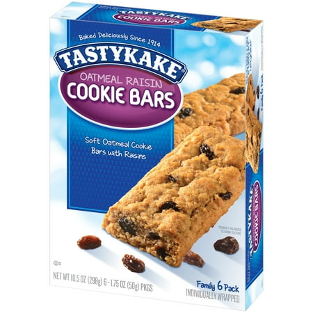 Tastykake Oatmeal Raisin Cookie Bars, 6-1.75 oz. Packs, Shelf-Stable