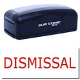 thumbnail image 1 of Large Pre-Inked Dismissal Stamp, Slim 1854, Ultra Slim Design, Impression Size 1-13/16" by 2-1/2", Up to 25,000 Impressions - Red Ink, 1 of 10