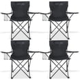 thumbnail image 1 of Sillas Plegables para Camping Pesca Playa y Exteriores Lona Impermebale Porta Vaso Ligera Sillas para Exterior Ergonomica con Estructura de Acero y Funda Transportadora Set de 4 Sillas Negro, 1 of 5