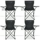 thumbnail image 1 of Sillas Plegables para Camping Pesca Playa y Exteriores Lona Impermebale Porta Vaso Ligera Sillas para Exterior Ergonomica con Estructura de Acero y Funda Transportadora Set de 4 Sillas Negro, 1 of 5