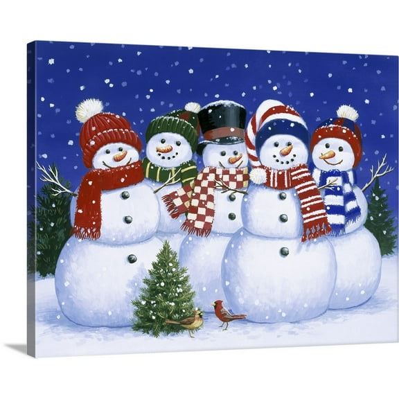 Great BIG Canvas | William Vanderdasson Premium Thick-Wrap Canvas entitled Five Snowmen