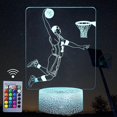 thumbnail image 1 of 3D Basketball Player Night Lights,LED Decor Illusion Lamp with Remote&Smart Button 16 Colors Changeable Light with USB Cable Birthday Gift for NBA Fan, 1 of 4