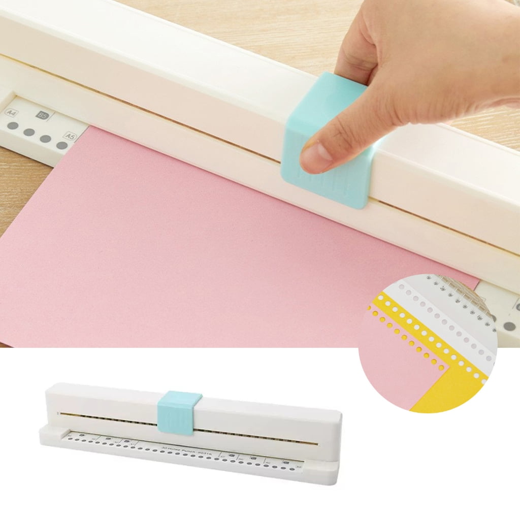 Miiottaa 3 Sheets Paper Puncher, 30 Holes Punches, Punchersliding Hand Hold Long Reach Puncher Round 30 Holes Round Paper Punch