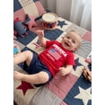 thumbnail image 6 of BemeyourBBs Toddler Baby Boys 4th of July Outfit Patriot 250 Years Anniversary Independent Day Outfit Short Sleeve Letters Flag Embroidery T-shirt and Pockets Shorts Set Toddler Boys Summer Clothes, 6 of 9