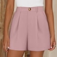 thumbnail image 4 of Women High Waisted Pleated Dress Shorts Casual Business Wide Leg Tailored Short Pants with Pockets, 4 of 9