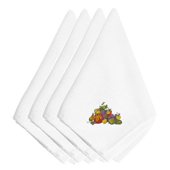 Thanksgiving Centerpiece Embroidered Napkins Set of 4