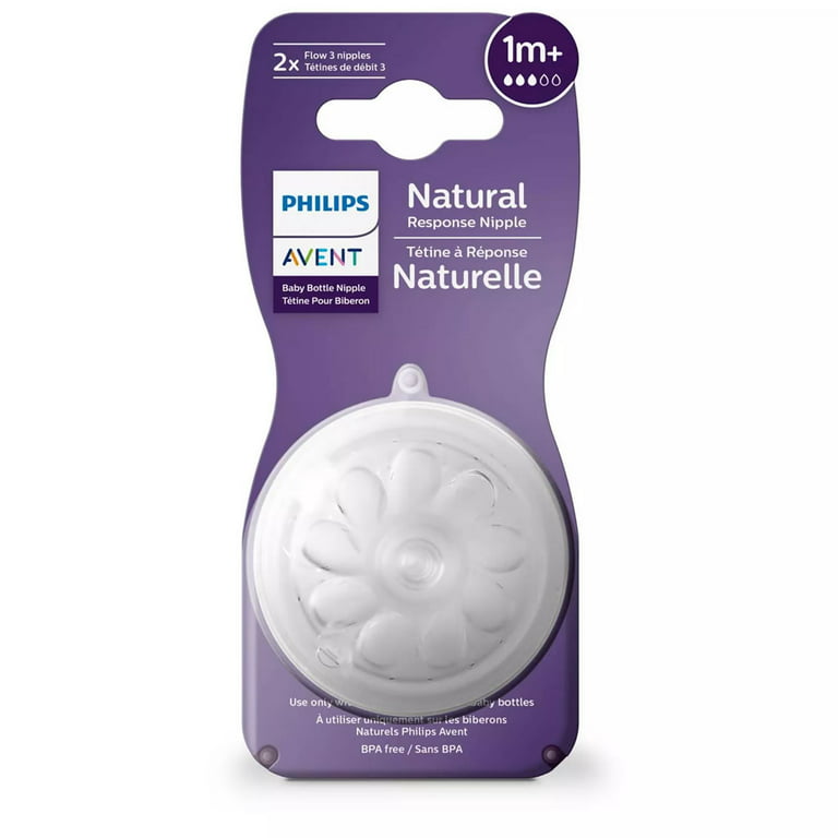 Philips Avent Natural Response Nipple Flow 3 1M+ 4 Ct. Baby Bottle
