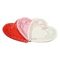 thumbnail image 1 of Ensemble de 4 Napperons en Papier Cœur de la Saint-Valentin 8 Pouces, Dentelle, 100 Pcs, pour Décoration de la Saint-Valentin, Rouge Blanc, Table de Cuisine Ronde, 1 of 7