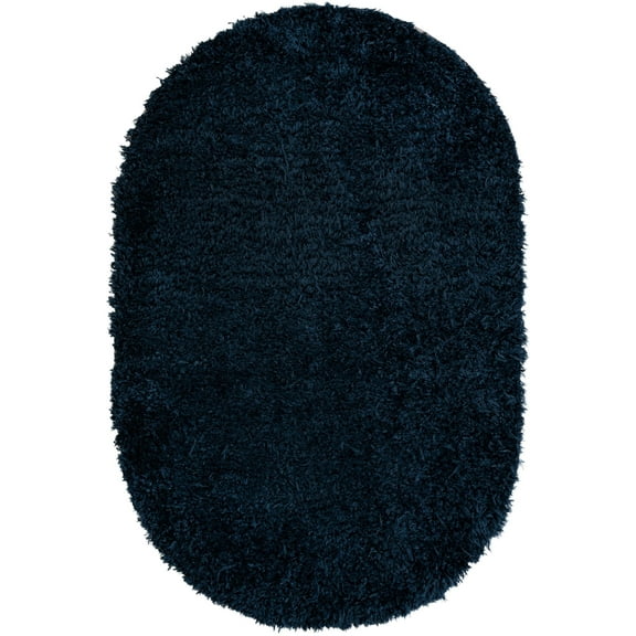 Unique Loom Marilyn Monroe Opulence Shag Collection Area Rug - (5' 3" x 8' Oval Aegean Blue)