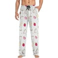 thumbnail image 3 of Men's Pajama Pants with Pockets Sleepwear Lounge Pants Stretch Casual Cute Giraffe and Strawberry, 3 of 6