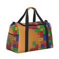 thumbnail image 2 of Kuqiui Colorful Building Blocks A Print Foldable Travel Duffel Bag Tote Carry on Luggage Bag Personal item Sports Gym Bag Water Resistant Weekender Overnight Bags for Women and Men, 2 of 7