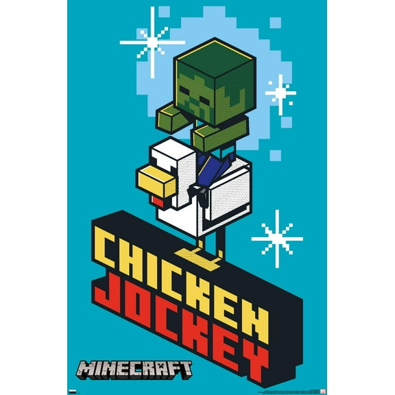 Minecraft - Chicken Jockey Wall Poster, 22.375" x 34"