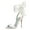 White, variant on Women Bridals Round Open Toe Back Bowknot Sandals Lace-up Satin Stiletto High Heel Ankle Strap Sandals Wedding Dressy Shoes Size 7 White