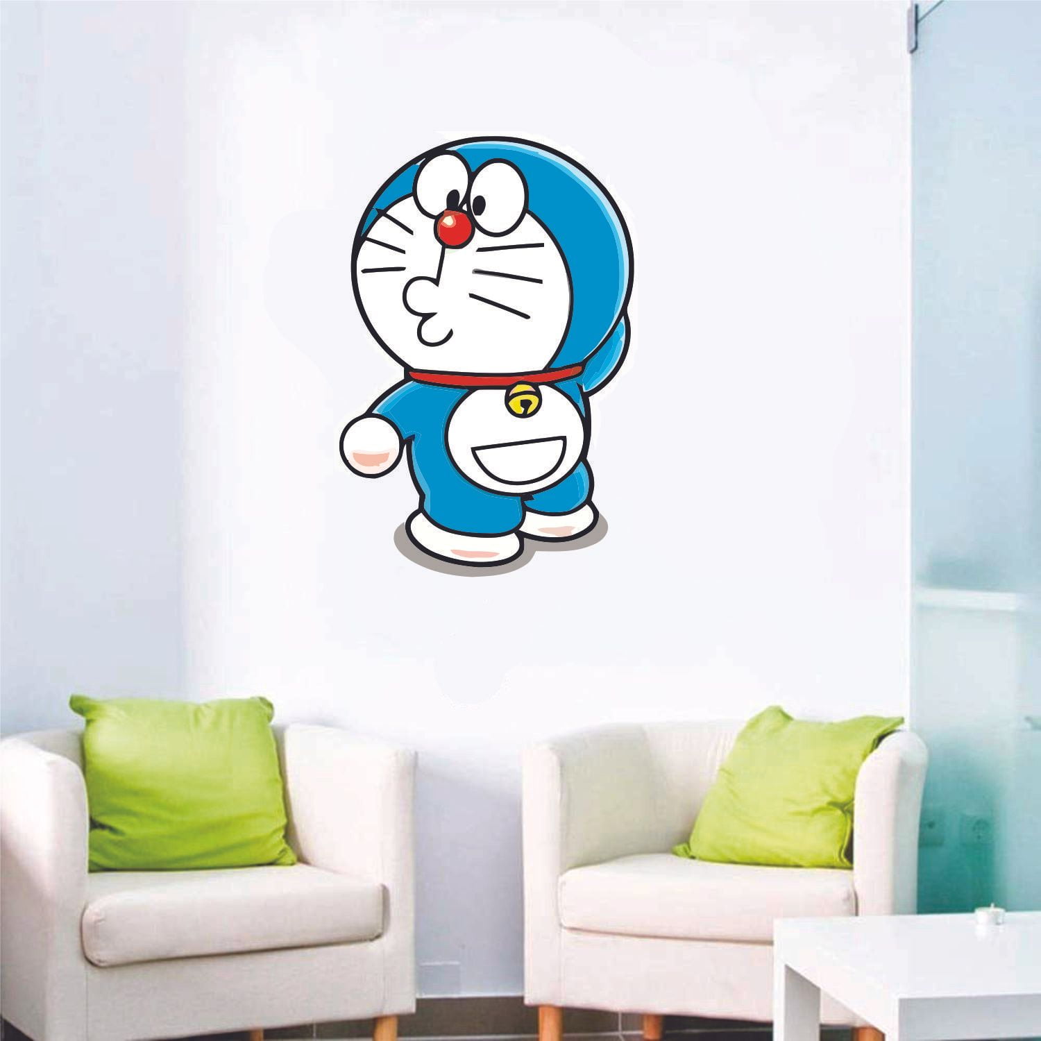 Doraemon Japanese Anime Waterproof Cartoon Character Wall Art Vinyl Sticker  Mural Baby Kids Room Bedroom Nursery Kindergarten House Home Wall Art Decor  Removable Peel and Stick Durable 20x12 inch 