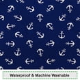 thumbnail image 4 of Vintage Nautical Style Shower Curtains Navy Blue Backdrop White Anchor Pattern Design for Bathroom Decor Waterproof Polyester Fabric 72x72 Inch Shower Curtain with 12 Hooks, 4 of 6